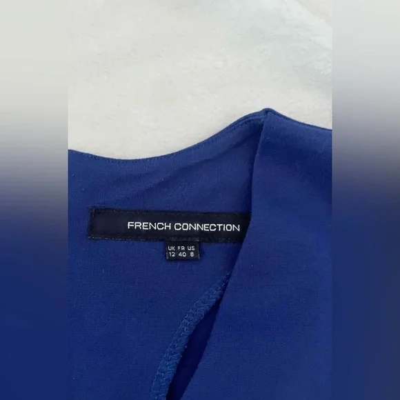 French Connection Royal Blue Long Sleeve Wrap Style Dress Size 8 - Picture 5 of 6